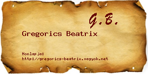 Gregorics Beatrix névjegykártya